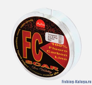                 Леска Scar FC - 100% fluoro  (прозрачная)  0.12mm  2lb  0.9kg  50m 