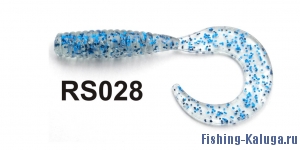                         Curly Tail 2"  цвет RS-028- прозрачный с синими блестками   (уп.-10шт.)