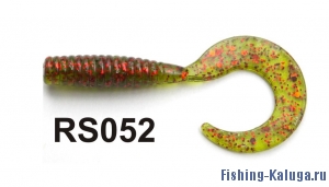                         Curly Tail 2"  цвет RS-052- зеленый с красными блестками   (уп.-10шт.)