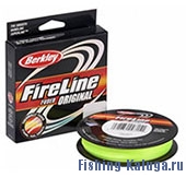 Леска плетеная BERKLEY "FireLine Flame Green" 0.10mm (110m)(5.9kg)(флуор.-зеленая)