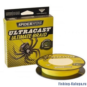 Леска плетеная SPIDERWIRE "Ultracast Ultimate Yellow" 0,14mm (110m)(12,7kg)(8 Carrier)(желтая)